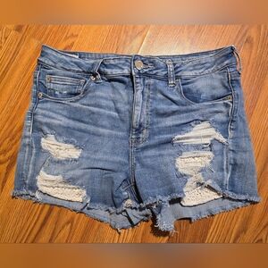 American Eagle Outfitters Ripped Blue Jean Shorts